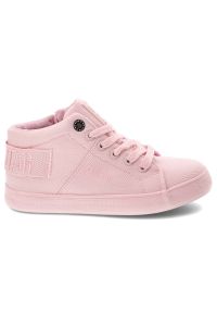 Big-Star - Różowe Sneakersy Big Star Wygodne Buty Dziecięce. Zapięcie: sznurówki. Kolor: różowy. Materiał: materiał. Szerokość cholewki: normalna #6