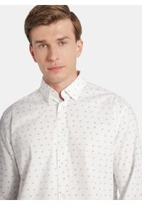 Pako Lorente - PAKO LORENTE - Biała koszula męska paisley. Kolor: biały. Materiał: bawełna, elastan. Długość rękawa: długi rękaw. Długość: długie. Wzór: paisley. Sezon: jesień #2