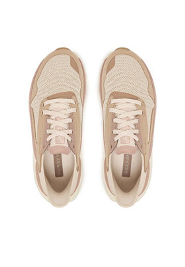 Clarks Sneakersy Clarks Pace. 26184591 Beżowy. Kolor: beżowy. Materiał: skóra, zamsz