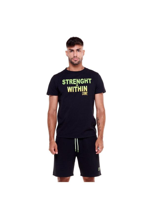 LEONE 1947 APPAREL - Siła tkwi w sportowej koszulce męskiej Fuo. Kolor: czarny. Materiał: tkanina. Sport: fitness