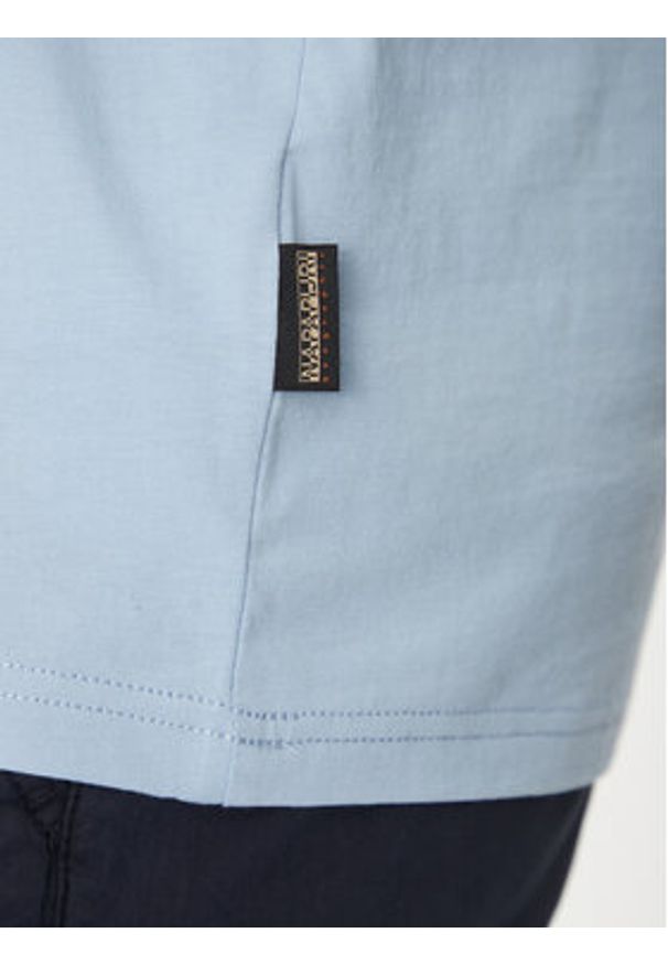 Napapijri T-Shirt Salis NP0A4H8D Niebieski Regular Fit. Kolor: niebieski. Materiał: bawełna