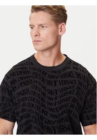 Versace Jeans Couture T-Shirt 79GAH6R0 JS511 Czarny Regular Fit. Kolor: czarny. Materiał: bawełna #4