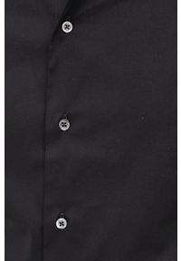 Emporio Armani koszula I1CM5L.I1C68 męska kolor czarny regular z kołnierzykiem klasycznym. Typ kołnierza: kołnierzyk klasyczny. Kolor: czarny. Materiał: materiał. Wzór: gładki. Styl: klasyczny #4