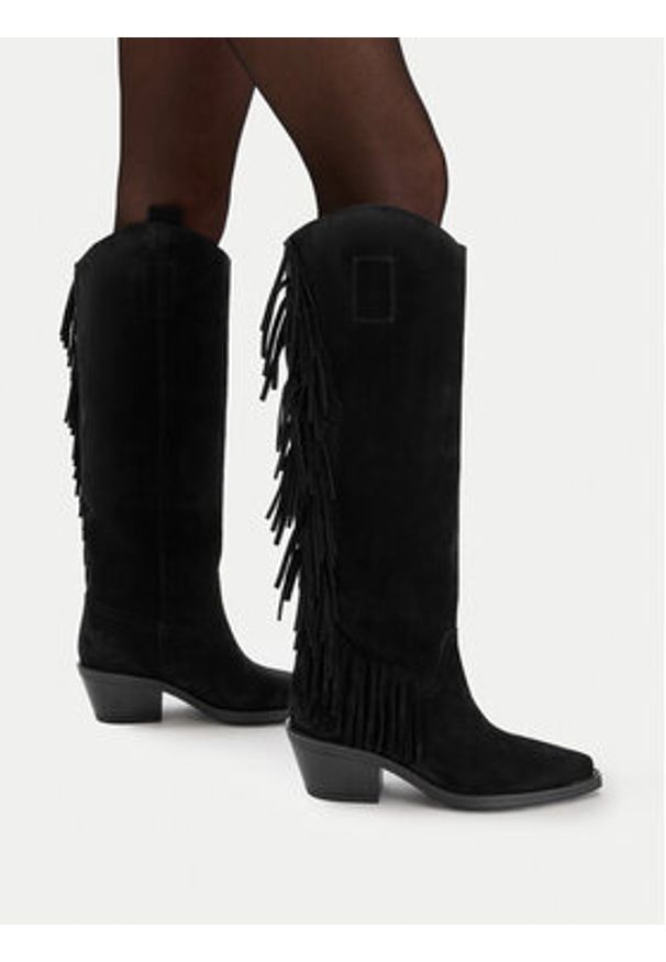 Badura Kozaki EO-AZARIA-0791-25 Czarny. Kolor: czarny. Materiał: zamsz, skóra