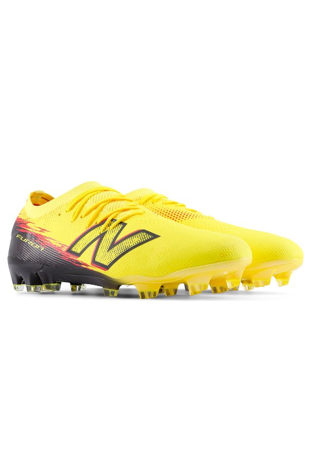 Korki męskie New Balance FURON ELITE FG V8 UF1F7IB – żółte. Kolor: żółty. Materiał: włókno. Szerokość cholewki: normalna. Sport: piłka nożna