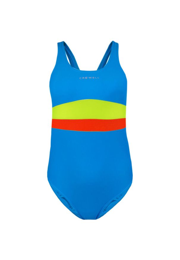 CROWELL - Kostium kąpielowy dla dziewczynki Crowell Swan niebiesko-zielono-pomarańczowy. Kolor: niebieski