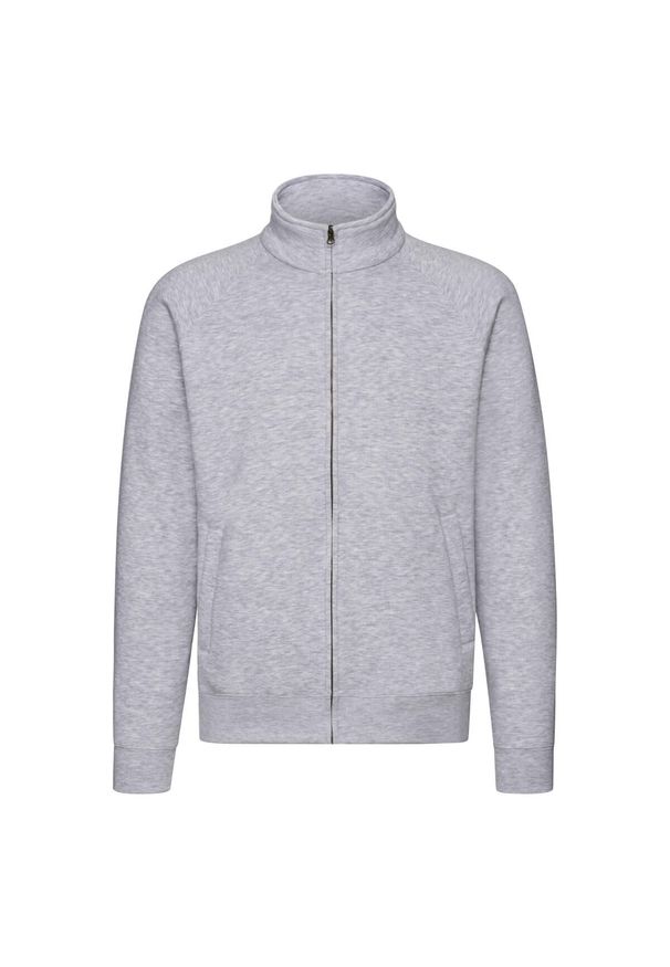 FRUIT OF THE LOOM - Męska Bluza Dresowa Premium. Kolor: szary. Materiał: dresówka. Sport: turystyka piesza