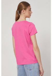 medicine - Medicine - T-shirt bawełniany Basic. Okazja: na co dzień. Kolor: różowy. Materiał: bawełna. Wzór: gładki. Styl: casual #2