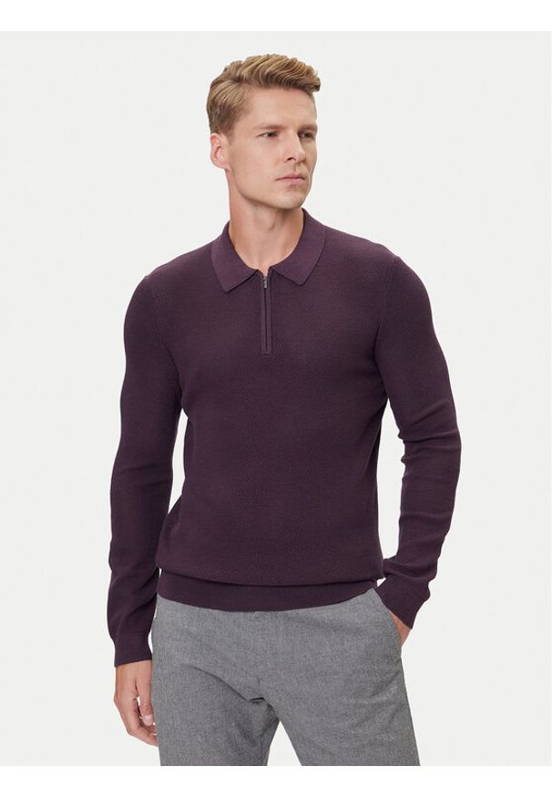 JOOP! Sweter 17 JK-04Nadimo 30046919 Fioletowy Modern Fit. Kolor: fioletowy. Materiał: bawełna