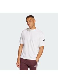 Adidas - Koszulka Essentials Loose Fit 3 Bar Logo. Kolor: biały, czarny, wielokolorowy. Materiał: bawełna. Sport: fitness