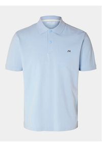 Selected Homme Polo 16087839 Błękitny Regular Fit. Typ kołnierza: polo. Kolor: niebieski. Materiał: bawełna #3