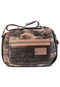 Brązowa Torebka Anekke Modna Listonoszka Damska. Kolor: brązowy. Wzór: nadruk, aplikacja. Materiał: zdobione #7