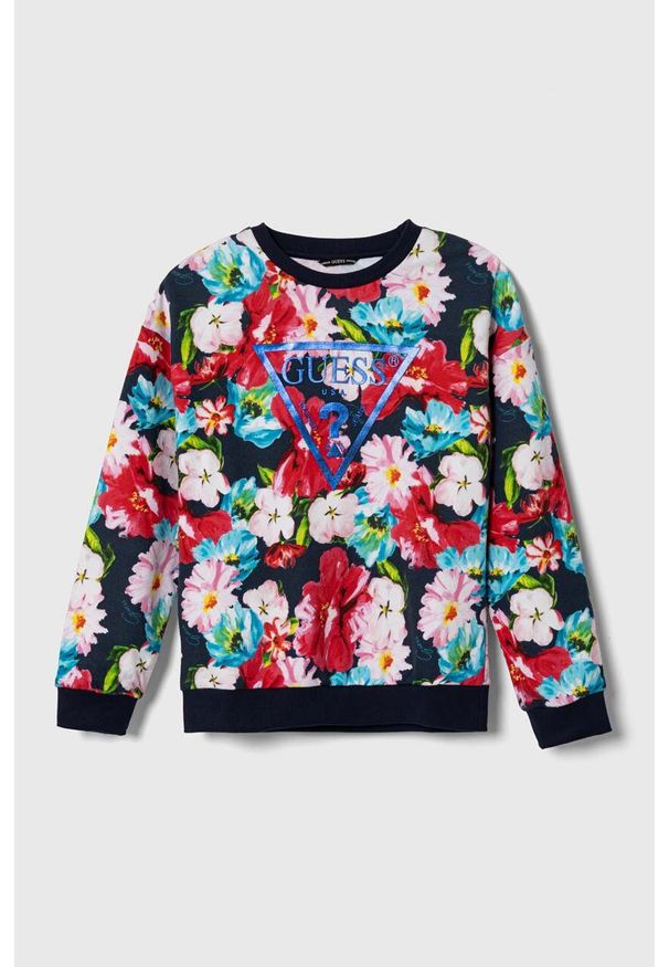 Guess bluza bawełniana dziecięca wzorzysta. Materiał: bawełna. Styl: klasyczny