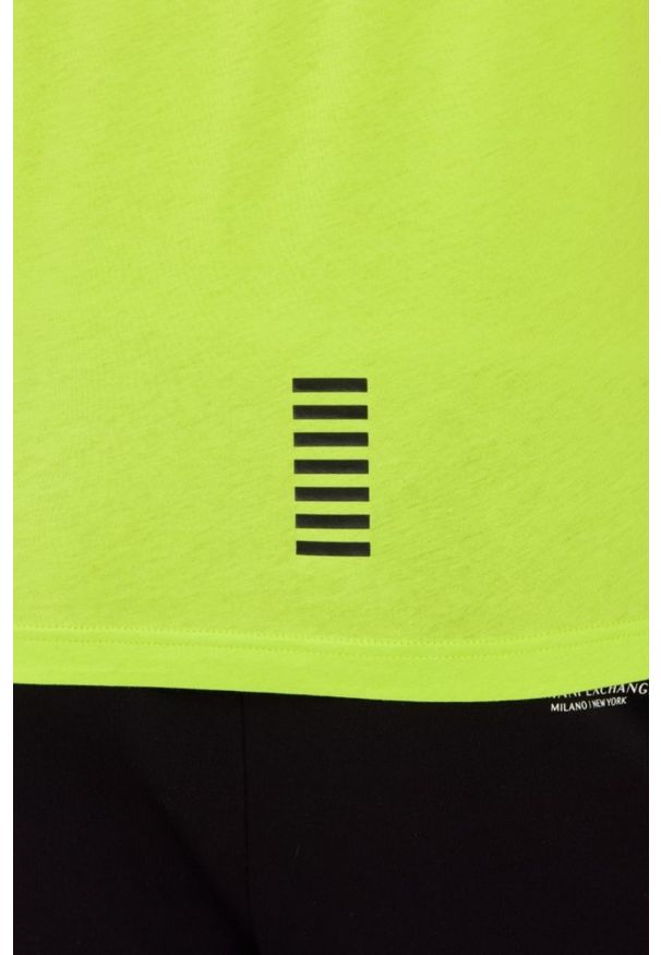 EA7 Emporio Armani - EA7 Neonowy męski t-shirt bawełniany, Rozmiar L. Kolor: zielony. Materiał: bawełna