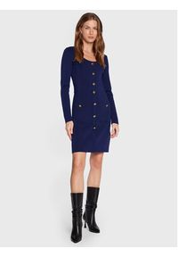 Luisa Spagnoli Sukienka dzianinowa Monolite 0576603 Niebieski Regular Fit. Kolor: niebieski. Materiał: wełna #3