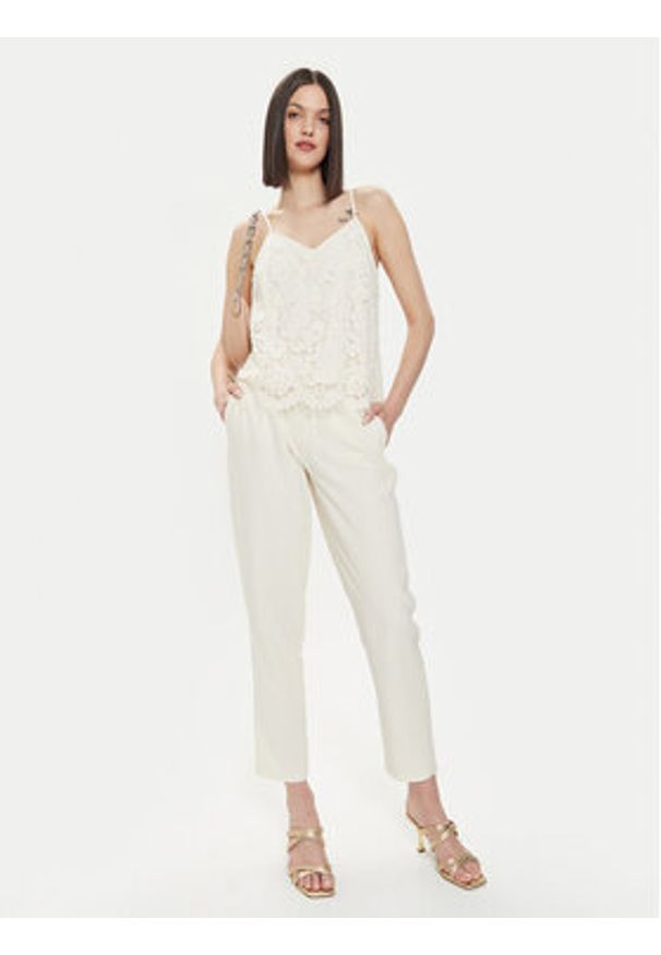 YAS Top Perla 26032812 Écru Regular Fit. Materiał: syntetyk