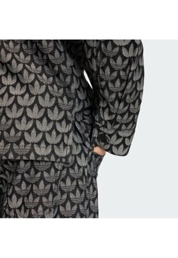 Adidas - adidas Koszula jeansowa Monogram KC6379 Szary Loose Fit. Kolor: szary. Materiał: bawełna