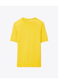 Tory Burch - TORY BURCH - Kaszmirowy sweterek Iberia. Kolor: żółty. Materiał: kaszmir
