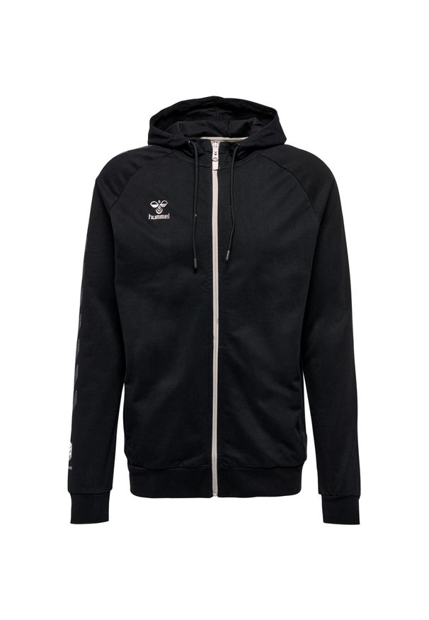 Damska bawełniana bluza z kapturem zapinana na zamek Hummel Move Grid. Typ kołnierza: kaptur. Kolor: czarny. Materiał: bawełna. Wzór: nadruk, jodełka. Sport: fitness