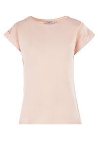 Born2be - Jasnoróżowy T-shirt Kisenia. Kolor: różowy. Materiał: tkanina, materiał, bawełna. Długość: krótkie #5