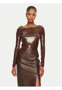 BARDOT - Bardot Body Brenna 59567TB Brązowy Slim Fit. Kolor: brązowy. Materiał: syntetyk