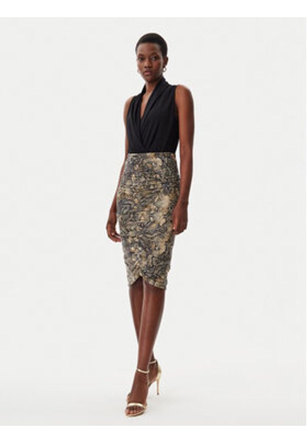 Just Cavalli Spódnica ołówkowa 78PAE815 Brązowy Slim Fit. Kolor: brązowy. Materiał: syntetyk