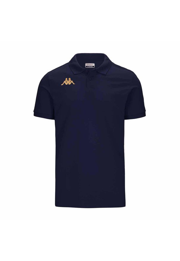 Polo Kappa Gastio. Typ kołnierza: polo. Kolor: niebieski. Materiał: bawełna, poliester