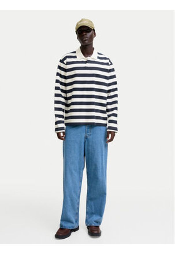 Jack & Jones Polo Bleecker 12285805 Granatowy Loose Fit. Typ kołnierza: polo. Kolor: niebieski. Materiał: bawełna