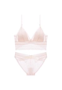 Intica - Koronkowy komplet bielizny z regulowanymi ramiączkami Nadya. Kolor: różowy. Materiał: koronka. Wzór: koronka