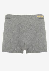 Born2be - Ciemnoszare Majtki Bokserki z Bawełny o Klasycznym Kroju z Gumką w Pasie Pacalla. Kolor: szary. Materiał: bawełna. Wzór: gładki
