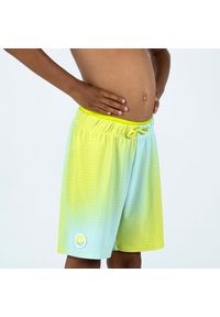 NABAIJI - Szorty długie pływackie dla dzieci Nabaiji 100. Kolor: zielony, wielokolorowy, żółty. Materiał: materiał, poliester, elastan, poliamid. Długość: długie #1