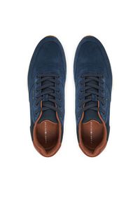 TOMMY HILFIGER - Tommy Hilfiger Sneakersy Premium Suede Hybrid FM0FM05690 Granatowy. Kolor: niebieski. Materiał: zamsz, skóra #4