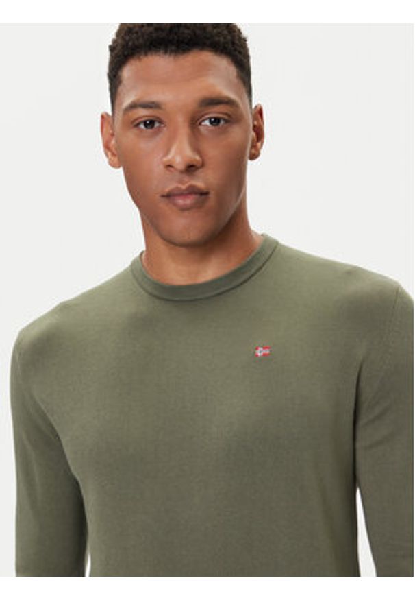 Napapijri Sweter Droz NP0A4I2G Zielony Regular Fit. Kolor: zielony. Materiał: bawełna