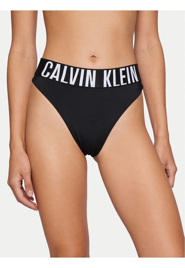 Calvin Klein Swimwear Dół od bikini LV00Q61189 Czarny. Kolor: czarny. Materiał: syntetyk
