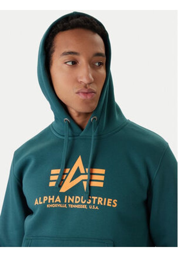Alpha Industries Bluza Basic 178312 Zielony Regular Fit. Kolor: zielony. Materiał: bawełna