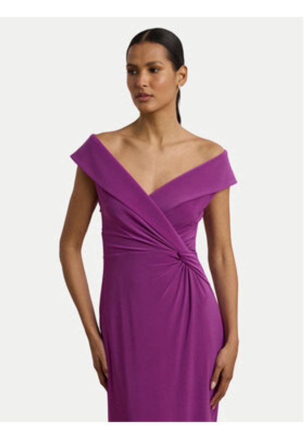 Lauren Ralph Lauren - LAUREN RALPH LAUREN Sukienka wieczorowa 253863940025 Fioletowy Slim Fit. Kolor: fioletowy. Materiał: syntetyk. Styl: wizytowy