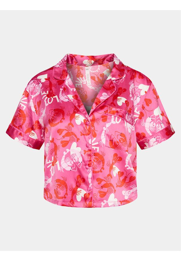Hunkemöller Koszulka piżamowa Peppers 205076 Różowy Relaxed Fit. Kolor: różowy. Materiał: syntetyk