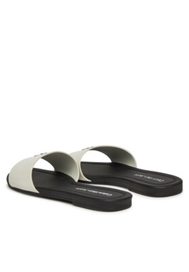 Calvin Klein Jeans Klapki Flat Sandal Slide Mg YW0YW01697 Biały. Kolor: biały. Materiał: skóra