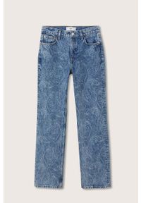 mango - Mango jeansy Paisley damskie high waist. Stan: podwyższony. Kolor: niebieski. Wzór: paisley #6