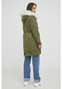 Guess parka damska kolor zielony przejściowa. Okazja: na co dzień. Kolor: zielony. Styl: casual #7