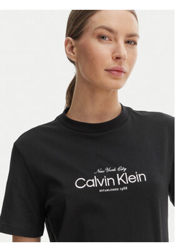 Calvin Klein Jeans T-Shirt NYC Logo LV047F810G Czarny Classic Fit. Kolor: czarny. Materiał: bawełna