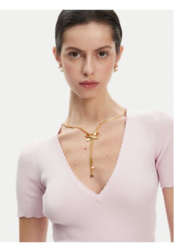 Elisabetta Franchi Sukienka dzianinowa AM-53S-51E2 Różowy Slim Fit. Kolor: różowy. Materiał: wiskoza
