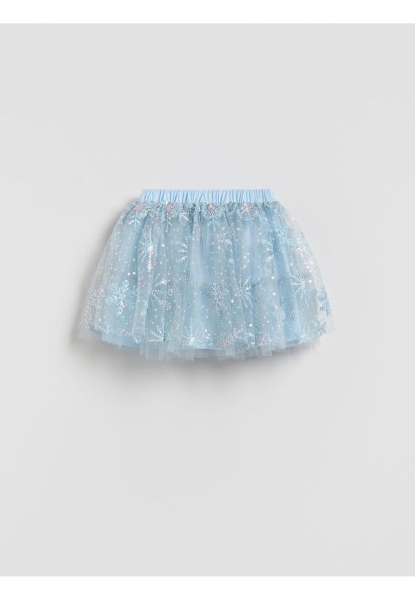Reserved - Tiulowa spódnica z cekinami - jasnoniebieski. Kolor: niebieski. Materiał: tiul