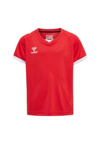 Koszulka dziecięca Hummel hmlhmlCORE volley. Kolor: czerwony, różowy, wielokolorowy. Długość rękawa: raglanowy rękaw. Sezon: lato. Sport: fitness, piłka nożna
