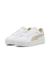 Puma - Sneakersy damskie Carina Street PUMA White Putty Beige. Okazja: na co dzień. Kolor: wielokolorowy, beżowy, biały. Obcas: na platformie