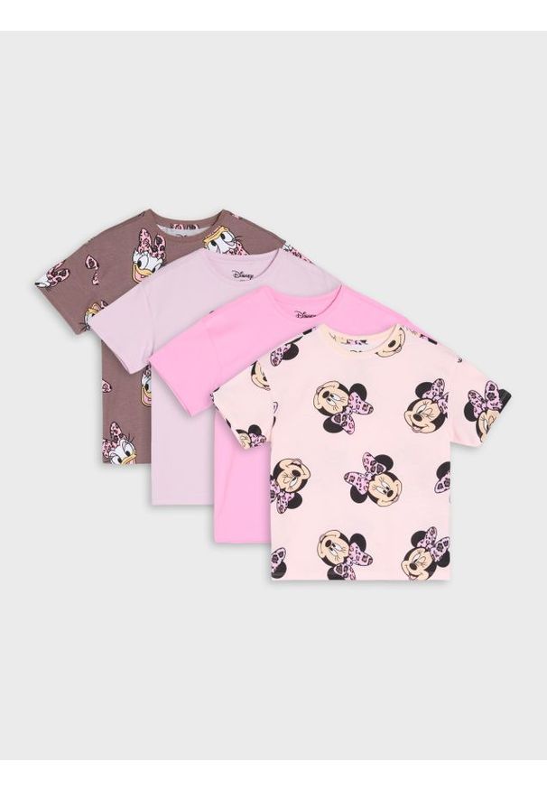 Sinsay - Koszulki 3 pack Minnie Mouse - kremowy. Kolor: kremowy. Wzór: motyw z bajki