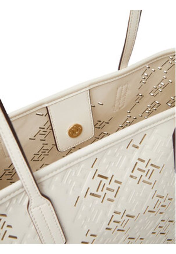 TOMMY HILFIGER - Tommy Hilfiger Torebka Th City AW0AW17501 Écru. Materiał: skórzane
