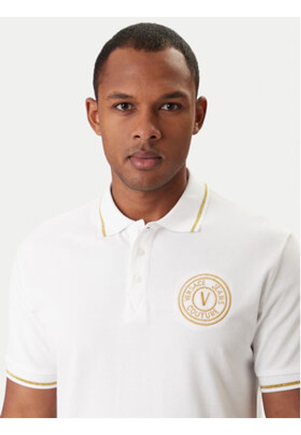 Versace Jeans Couture Polo 80GAGT03 CJ01T Biały Regular Fit. Typ kołnierza: polo. Kolor: biały. Materiał: bawełna