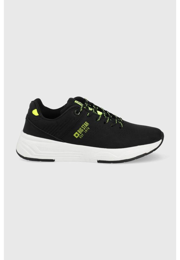 Big-Star - Big Star sneakersy kolor czarny. Nosek buta: okrągły. Zapięcie: sznurówki. Kolor: czarny. Materiał: guma. Obcas: na obcasie. Wysokość obcasa: niski