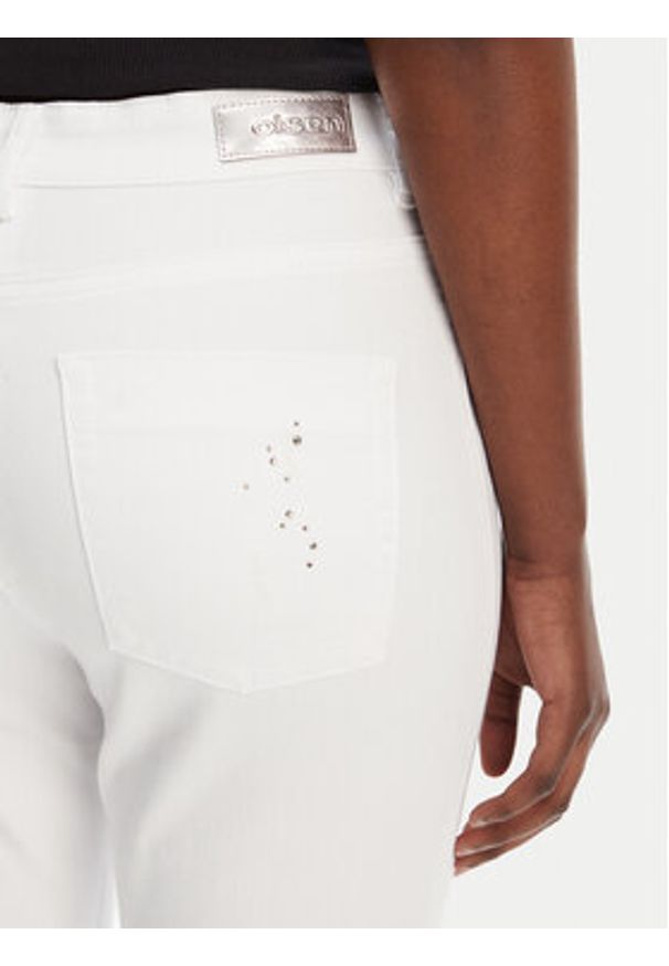 Olsen Jeansy 14002416 Biały Slim Fit. Kolor: biały
